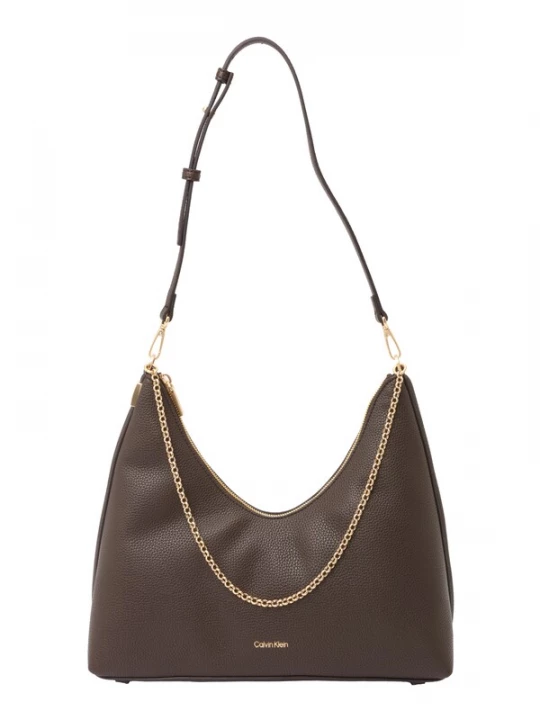 Obrázek produktu Calvin Klein Taška přes rameno 'Chain Strap Pebble Grain Hobo' čokoládová