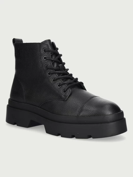Obrázek produktu Calvin Klein trekové boty pánské kožené LUGGED MID LACE UP TC TU LTH černá