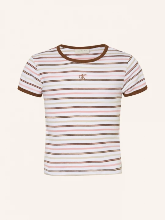 Obrázek produktu Calvin Klein Tričko Yarndye krémová / hnědá / růžová