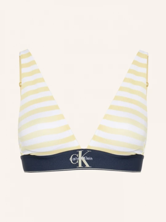 Obrázek produktu Calvin Klein Trojúhelníková Podprsenka Graphic Monogram tmavě žlutá / bílá