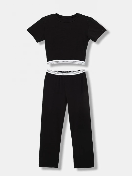 Obrázek produktu Calvin Klein Underwear dvoudílné pyžamo dětské bavlněné s elastanem černá