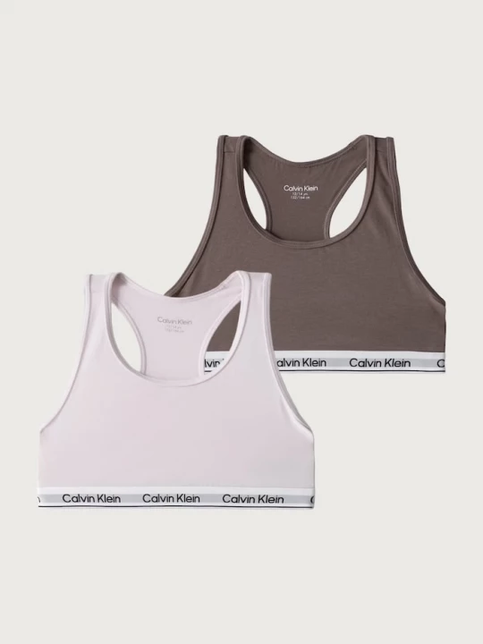 Obrázek produktu Calvin Klein Underwear podprsenka dětská bavlněná s elastanem 2-pack fialová