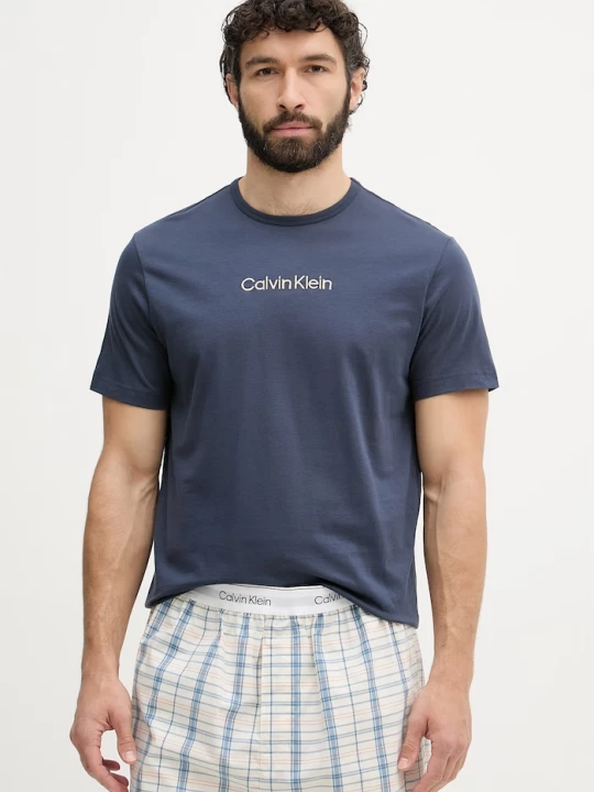 Obrázek produktu Calvin Klein Underwear tričkové pyžamo pánské bavlněné námořnická modř