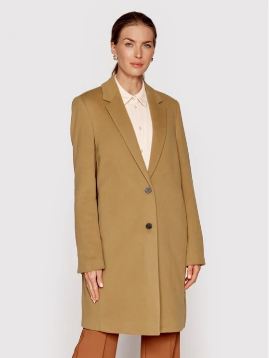 Obrázek produktu Calvin Klein Vlněný kabát Crombie K20K204155 Hnědá Regular Fit