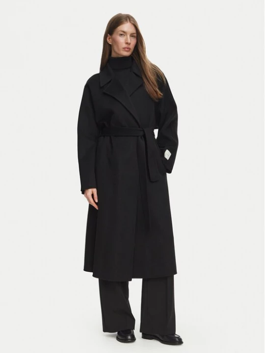 Obrázek produktu Calvin Klein Vlněný kabát Hero LV040WL571 Černá Regular Fit