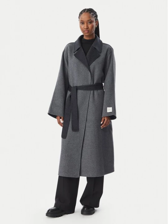 Obrázek produktu Calvin Klein Vlněný kabát Long LV044H538G Šedá Regular Fit