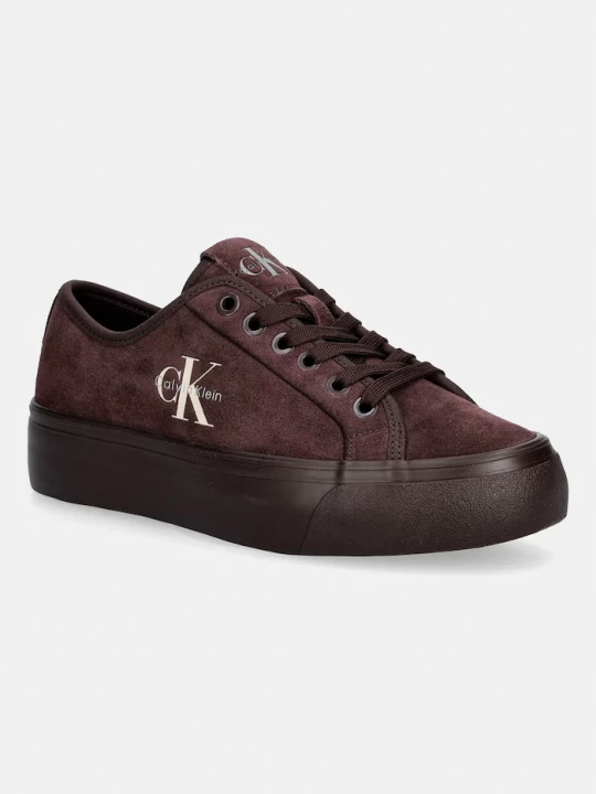 Obrázek produktu Calvin Klein VULC FLATF LACEUP SUEDE sneakers boty dámské semišové hnědá