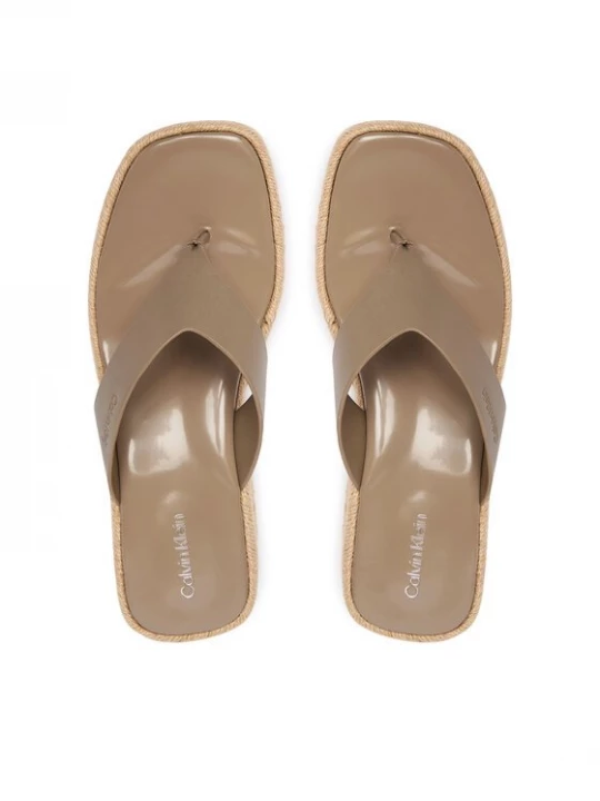 Obrázek produktu Calvin Klein Žabky Block Heel Espa 50 Thong Lth HW0HW02902 Hnědá
