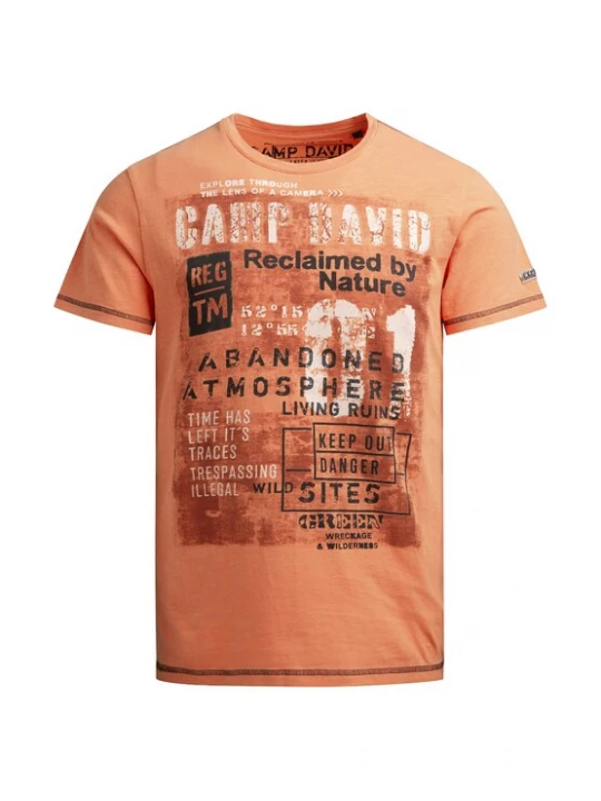 Obrázek produktu CAMP DAVID Tričko 'Wild Sites I' oranžová / tmavě oranžová / černá / bílá