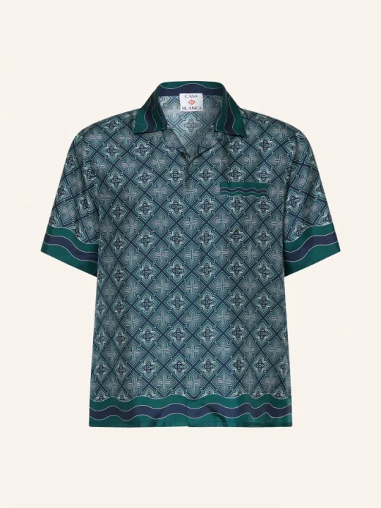 Obrázek produktu Casablanca Letní Košile Comfort Fit Z Hedvábí tmavě zelená / krémová / tmavě modrá
