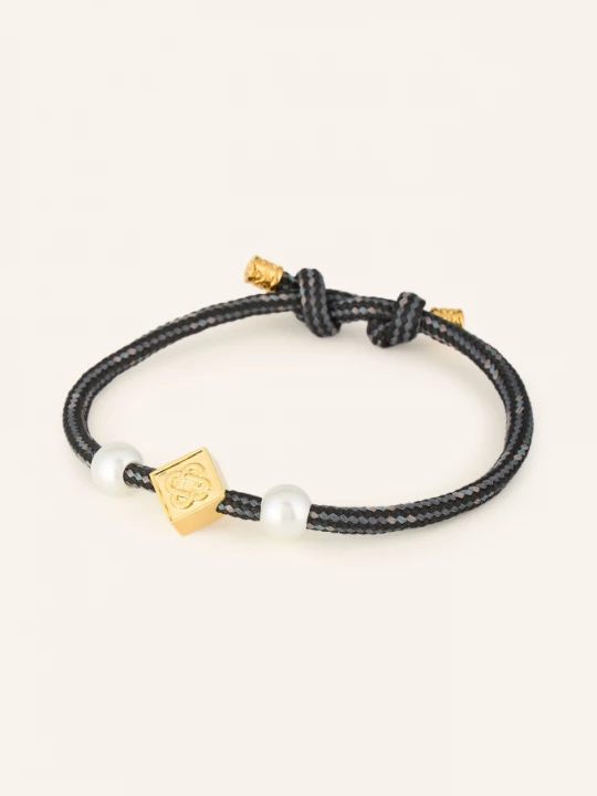 Obrázek produktu Casablanca Náramek Bicolour Friendship Bracelet zlatá / bílá / černá