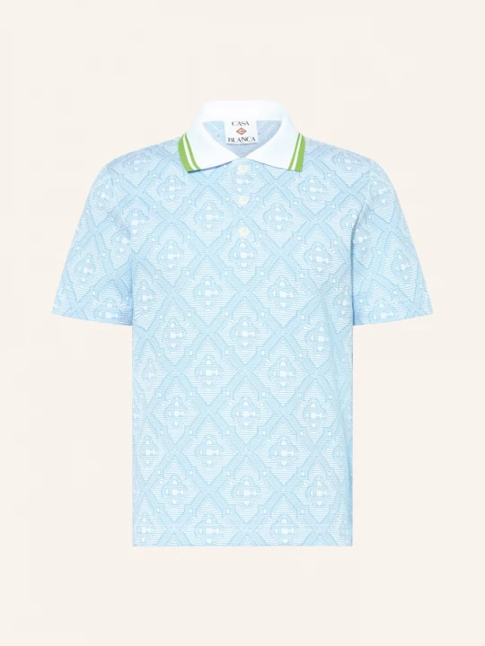 Obrázek produktu Casablanca Žakárové Polo Tričko tyrkysová / světle zelená / bílá