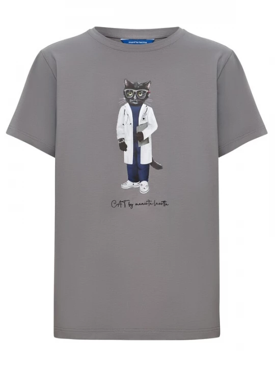 Obrázek produktu Cat e Lolette Tričko 'Doctor Cat' šedá