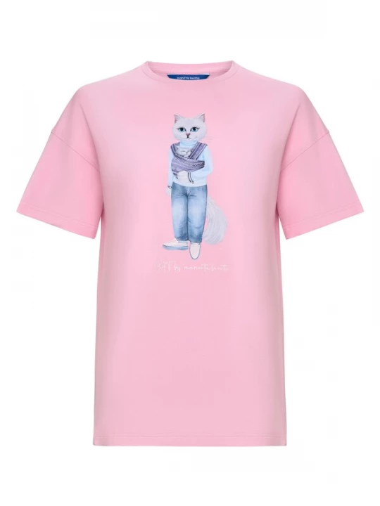 Obrázek produktu Cat e Lolette Tričko 'Mother Cat with Kitty' pink