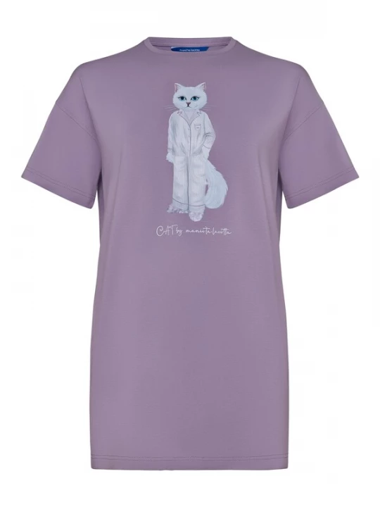 Obrázek produktu Cat e Lolette Tričko 'Pajamas Cat' fialová