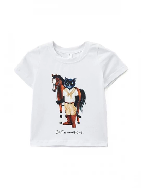 Obrázek produktu Cat e Lolette Tričko 'Rider Cat' bílá