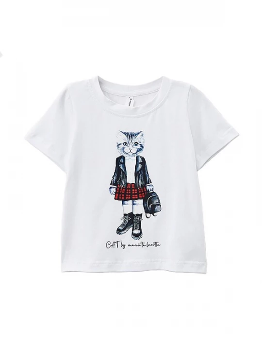 Obrázek produktu Cat e Lolette Tričko 'Rocker Cat' bílá