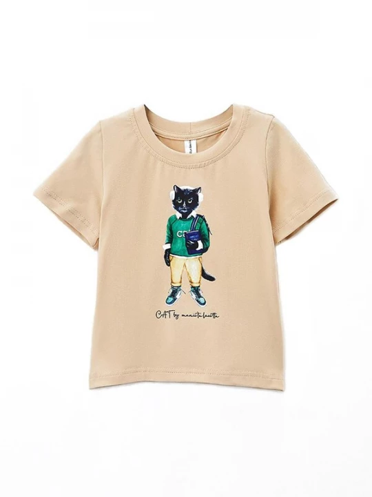 Obrázek produktu Cat e Lolette Tričko 'School Cat' béžová