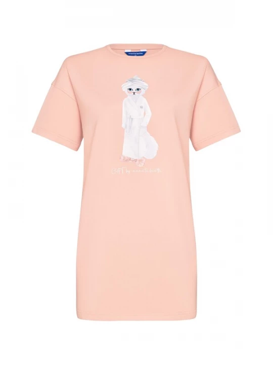 Obrázek produktu Cat e Lolette Tričko 'Spa Cat' lososová
