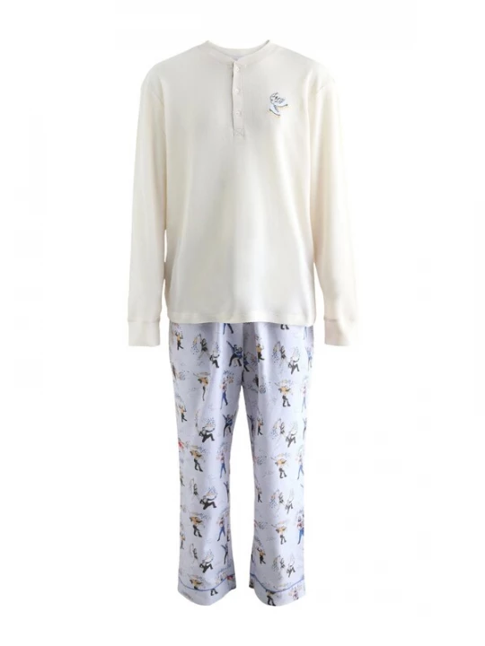 Obrázek produktu Cath Kidston Pyžamo dlouhé 'Lilah and Lewis' modrá / pastelová modrá / černá / bílá