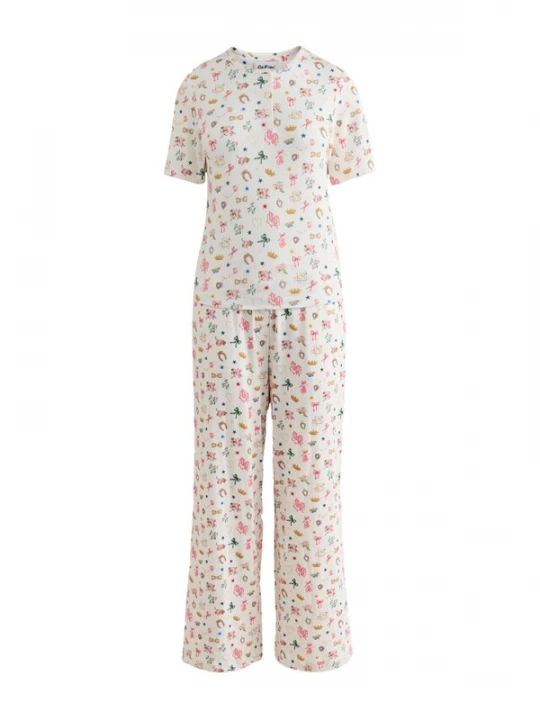 Obrázek produktu Cath Kidston Pyžamo režná / zlatě žlutá / tmavě zelená / pink