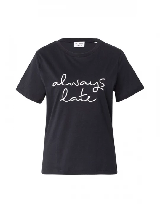 Obrázek produktu CATWALK JUNKIE Tričko 'Always Late' černá / bílá