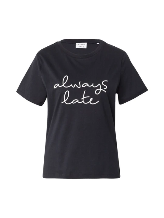Obrázek produktu CATWALK JUNKIE Tričko 'Always Late' černá / bílá