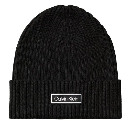 Obrázek produktu Čepice Calvin Klein Patch Chunky Rib Cotton Beanie LV04D8053G Černá