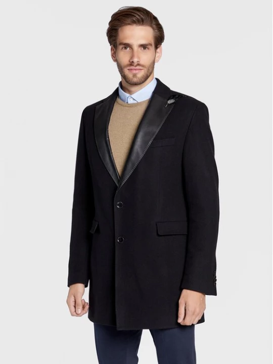 Obrázek produktu CG - CLUB of GENTS Vlněný kabát Piper-K 254001-001 Černá Slim Fit