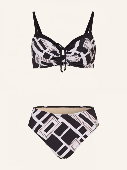 Obrázek produktu Charmline Bikiny S Ramínky Graphic Frame černá / olivová / bílá