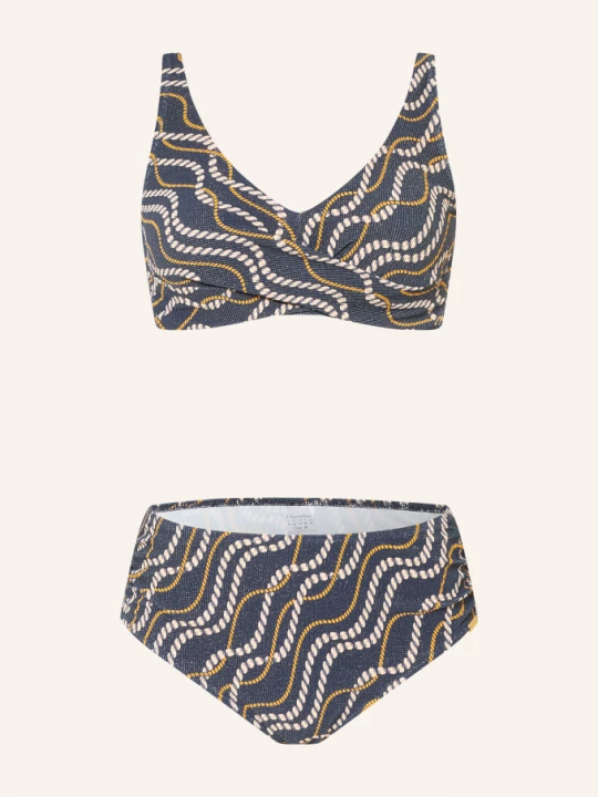 Obrázek produktu Charmline Bralette Bikiny Interlace Chains S Třpytivou Přízí tmavě modrá / zlatá / světle hnědá