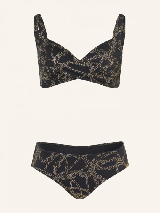 Obrázek produktu Charmline Bustier Bikiny Interlace Chains S Ovinutým Střihem černá / zlatá