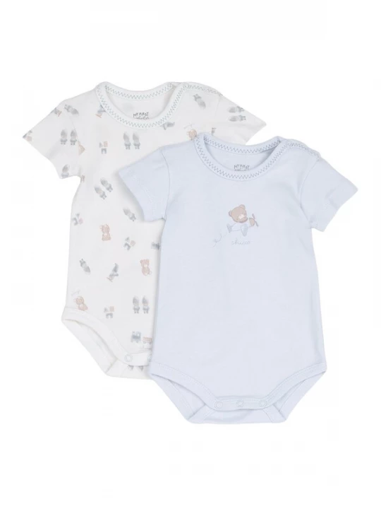 Obrázek produktu Chicco Dupačky / body tmavě béžová / světlemodrá / bílá