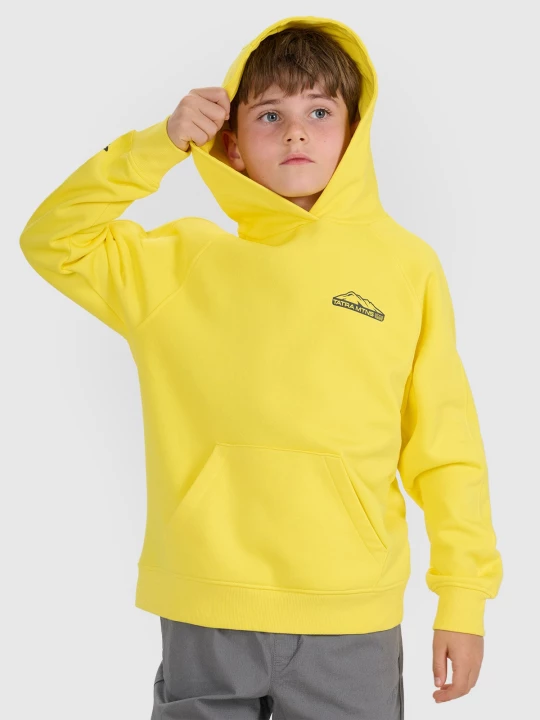 Obrázek produktu Chlapecká oversize tepláková mikina s kapucí - žlutá 4F
