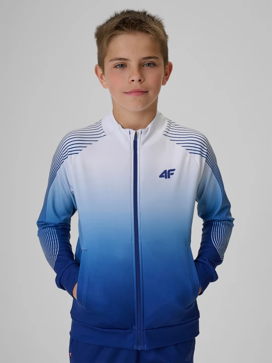 Obrázek produktu Chlapecká regular sportovní mikina bez kapuce - modrá 4F