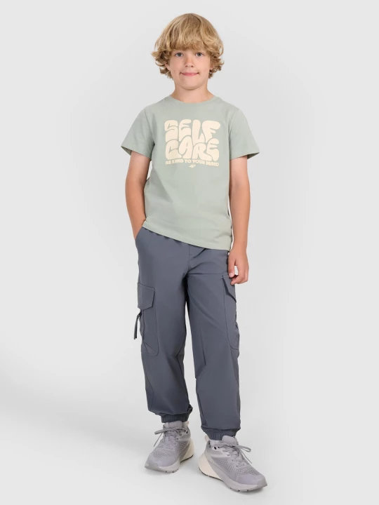 Obrázek produktu Chlapecké casual cargo kalhoty - šedé 4F šedý