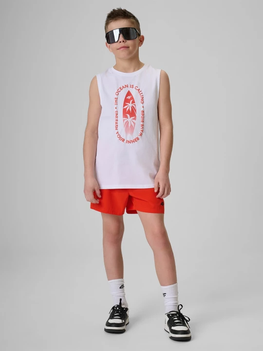 Obrázek produktu Chlapecké plážové boardshorty - červené 4F červený