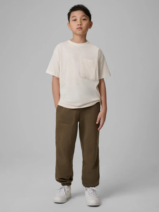 Obrázek produktu Chlapecké teplákové jogger kalhoty - khaki 4F