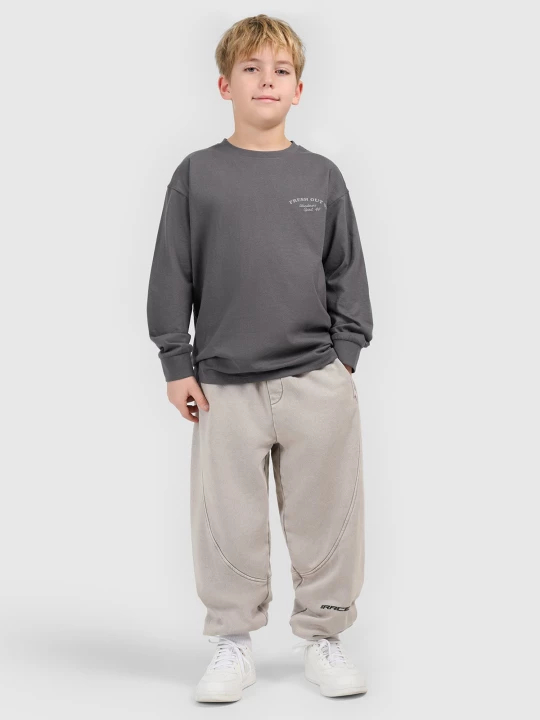 Obrázek produktu Chlapecký loose longsleeve s potiskem - šedý 4F