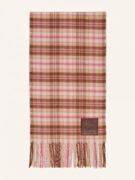Obrázek produktu Chloé Kašmírová Šála Highlander růžová / hnědá / béžová
