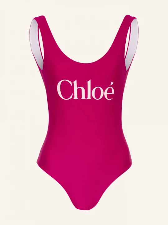 Obrázek produktu Chloé Plavky Logo fuchsiová / bílá