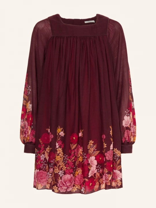 Obrázek produktu Chloé Šaty tmavě červená / světle hnědá / fuchsiová