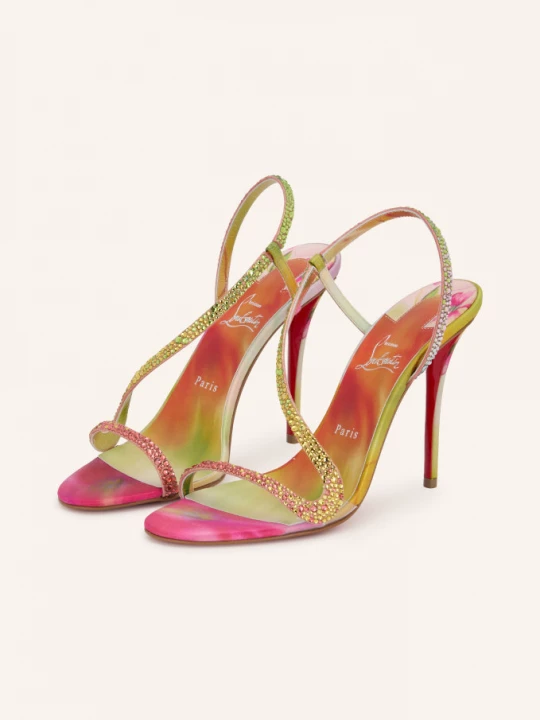 Obrázek produktu Christian Louboutin Sandály Botanica 100 S Ozdobnými Kamínky světle zelená / růžová / žlutá