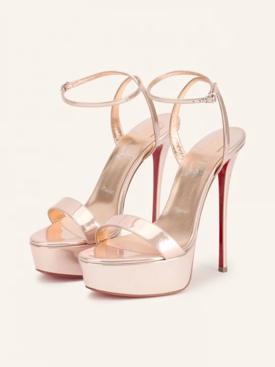 Obrázek produktu Christian Louboutin Sandály Na Platformě Loubi Queen Alta 150 barva růžového zlata / stříbrná