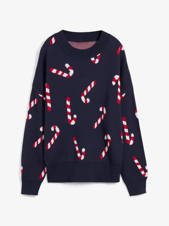 Obrázek produktu Cienki sweter z okrągłym dekoltem, oversize BonPrix niebieski