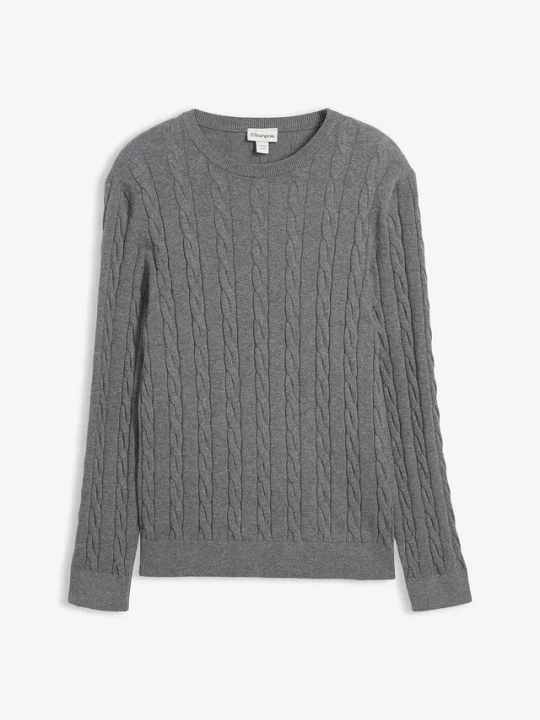 Obrázek produktu Cienki sweter ze wzorem w warkocze, slim fit BonPrix szary