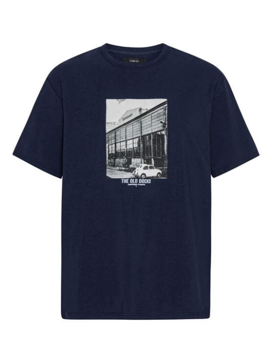 Obrázek produktu Clean Cut Copenhagen Tričko 'Old Docks' námořnická modř / tmavě šedá / bílá