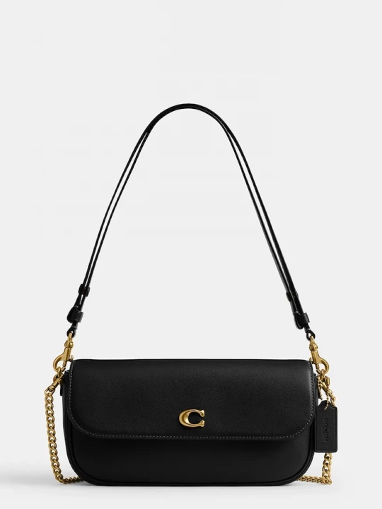 Obrázek produktu Coach Kožená kabelka Coach Brook Flap Chain Bag černá