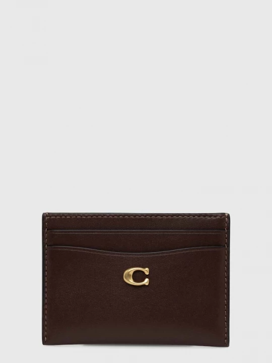 Obrázek produktu Coach Kožené pouzdro na karty Coach Essential Card Case hnědá