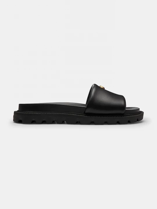 Obrázek produktu Coach pantofle na plochém podpatku dámské kožené Brynn Leather Slide Sandal černá